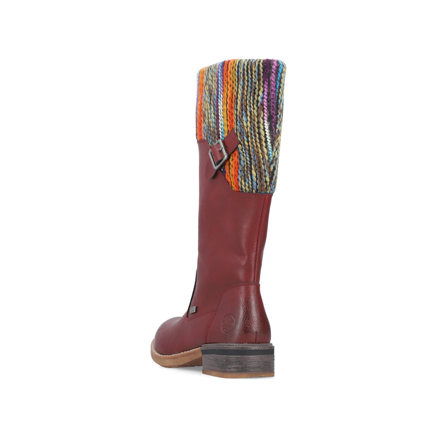 botas rojas con cremallera para mujer rieker 94692-35