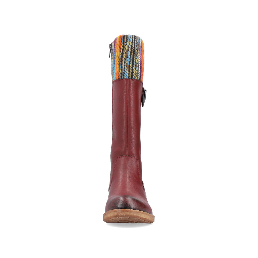 botas rojas con cremallera para mujer rieker 94692-35
