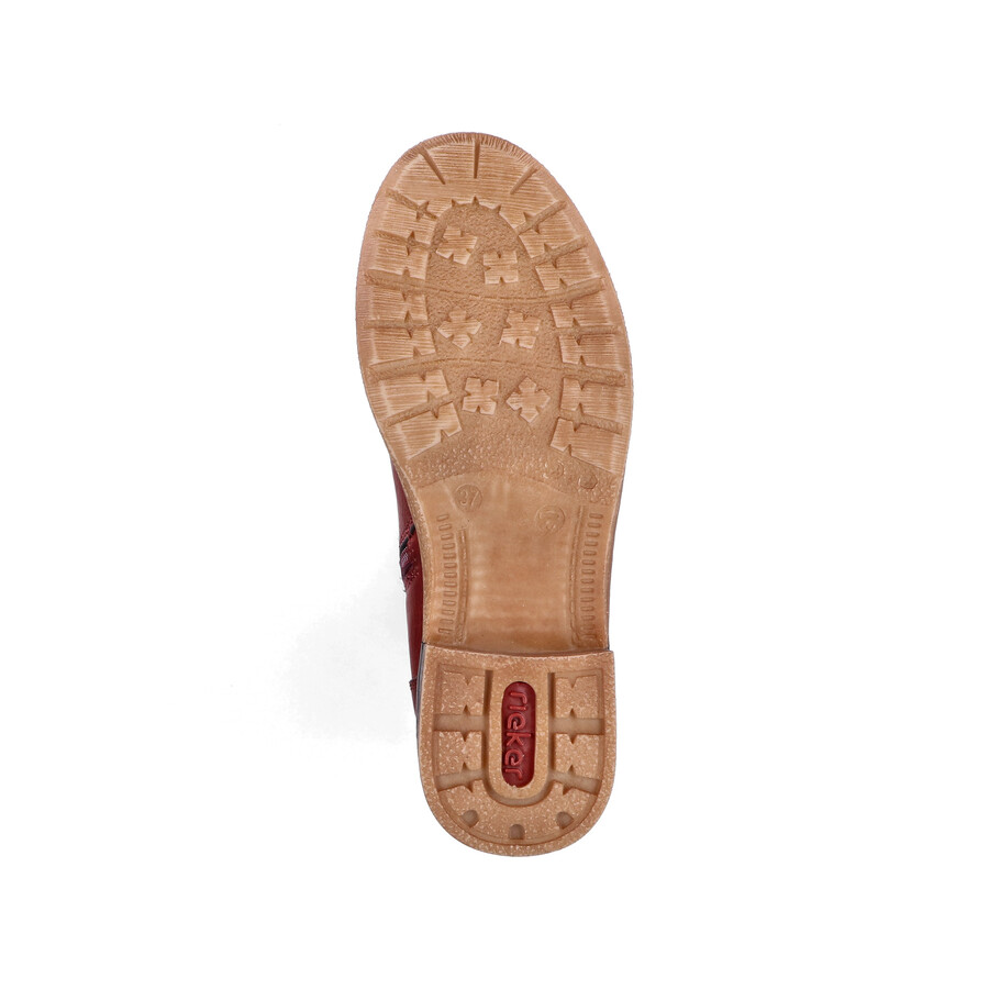 botas rojas con cremallera para mujer rieker 94692-35