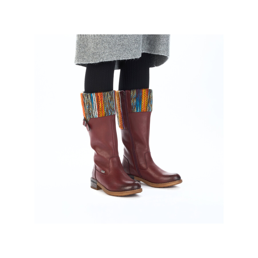 botas rojas con cremallera para mujer rieker 94692-35