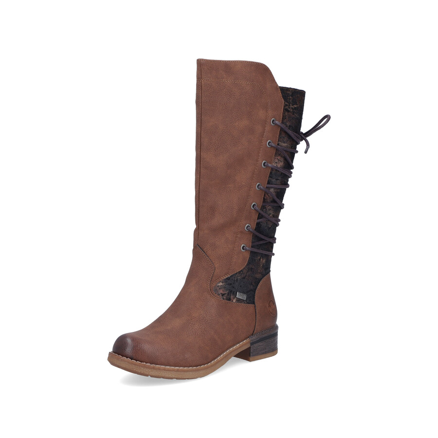 botas marrones con cremallera para mujer rieker 94693-24