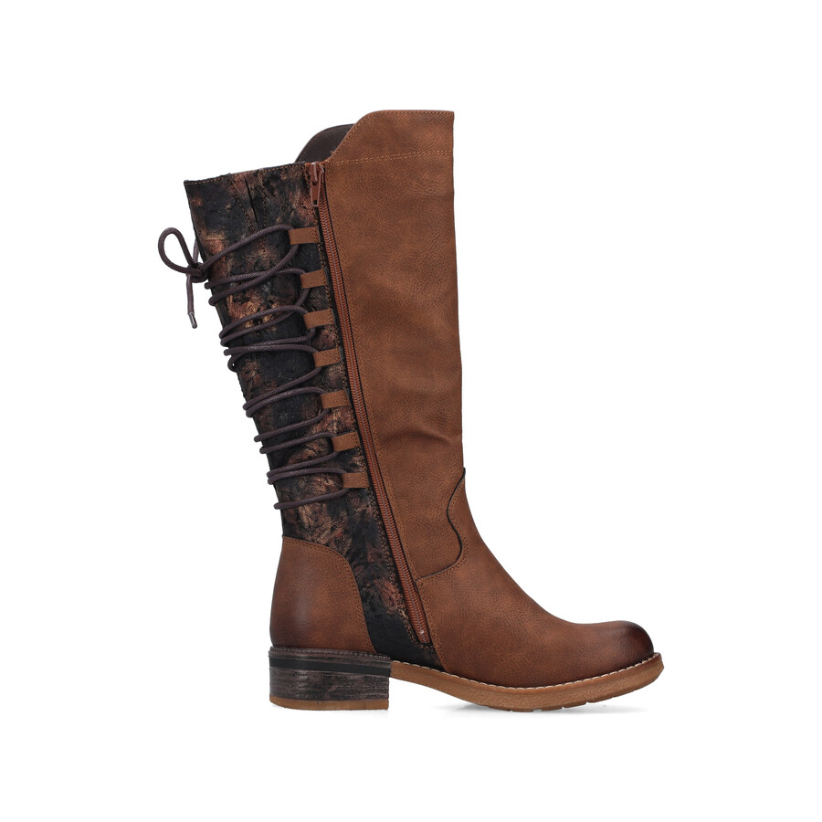 botas marrones con cremallera para mujer rieker 94693-24