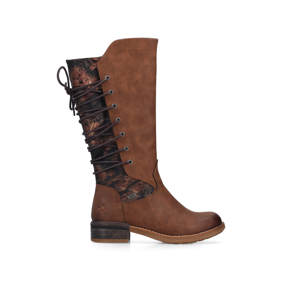 botas marrones con cremallera para mujer rieker 94693-24