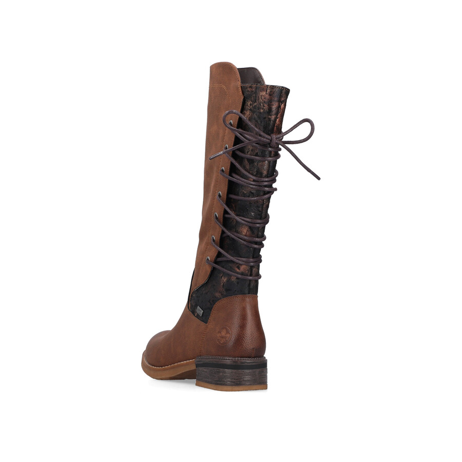 botas marrones con cremallera para mujer rieker 94693-24
