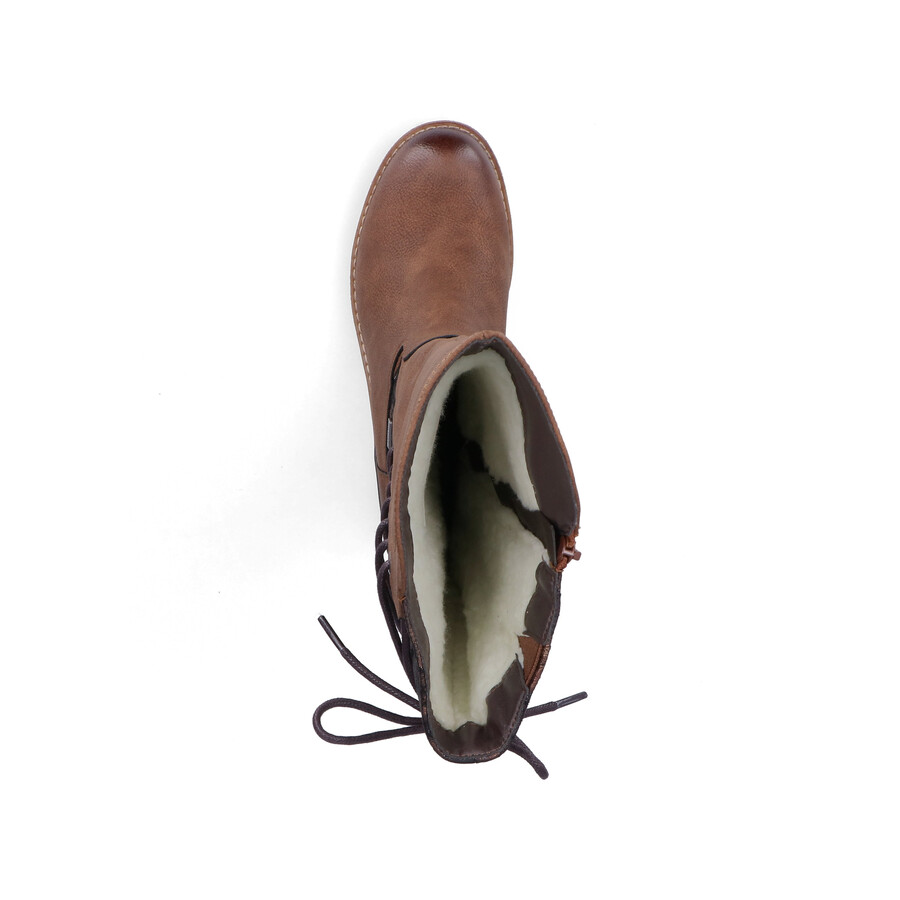 botas marrones con cremallera para mujer rieker 94693-24