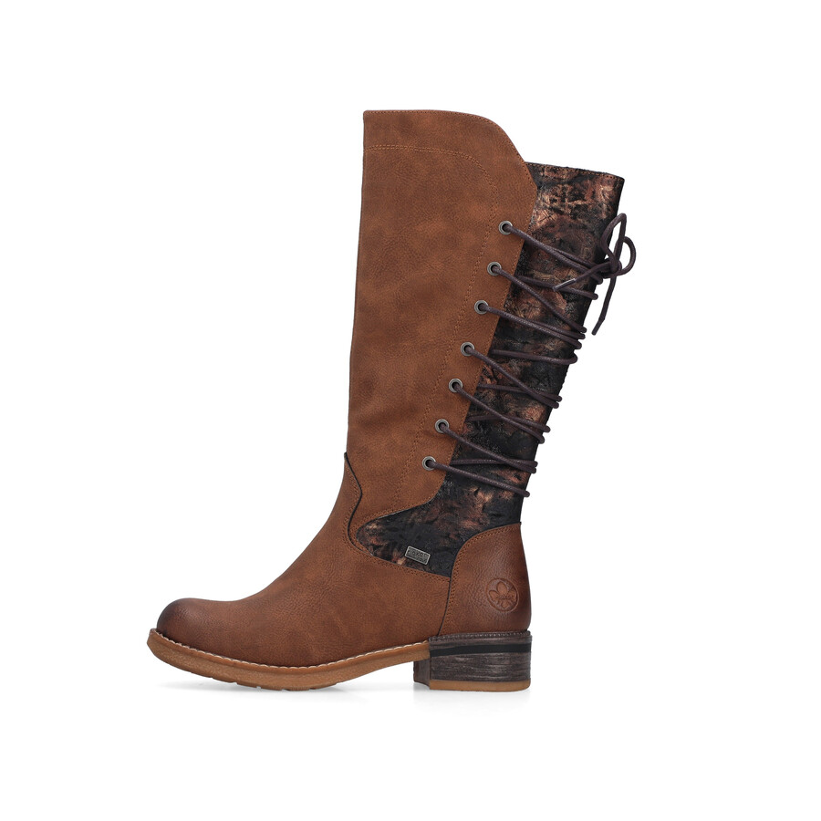 botas marrones con cremallera para mujer rieker 94693-24
