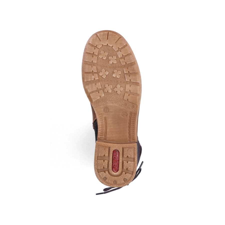 botas marrones con cremallera para mujer rieker 94693-24