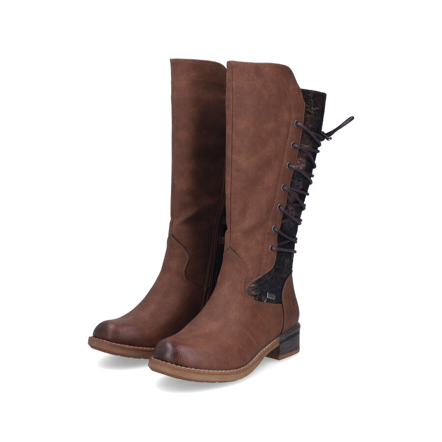 botas marrones con cremallera para mujer rieker 94693-24