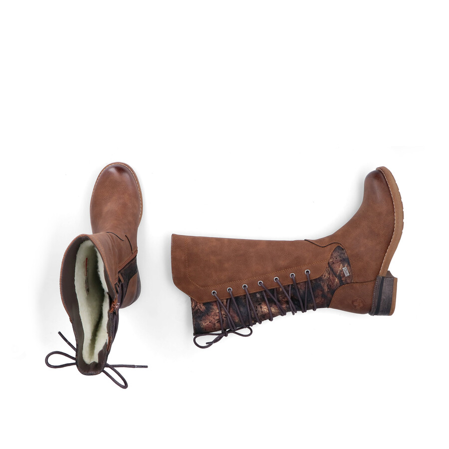 botas marrones con cremallera para mujer rieker 94693-24