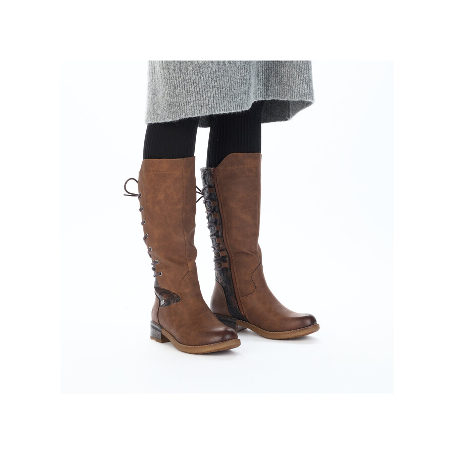 botas marrones con cremallera para mujer rieker 94693-24