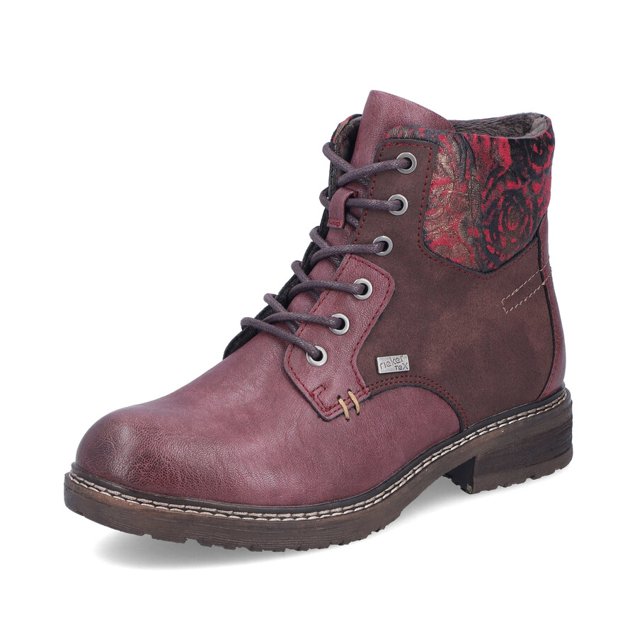 botas rojas con cremallera para mujer rieker 94712-35