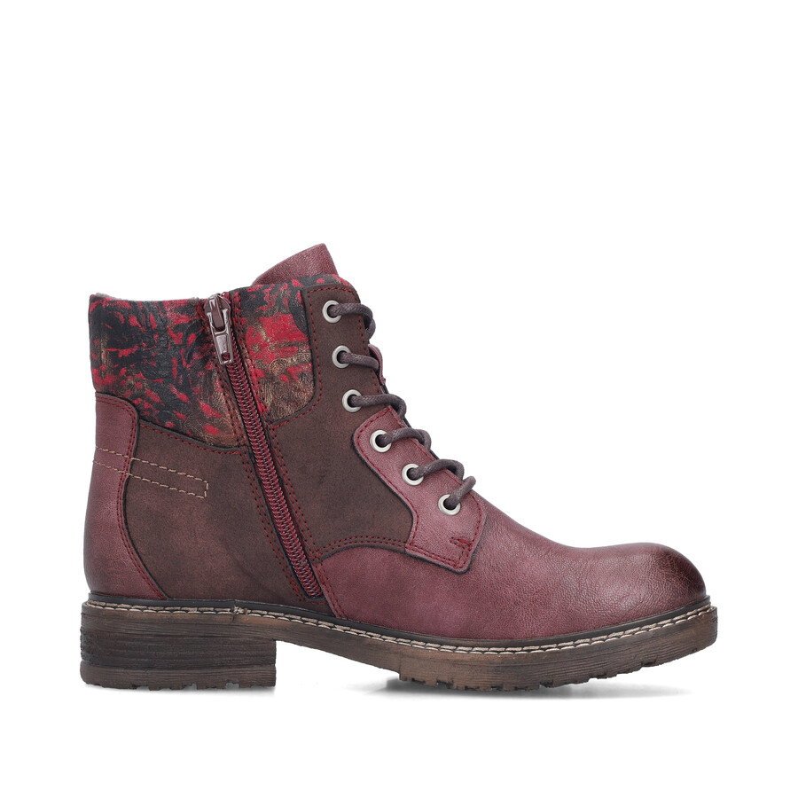 botas rojas con cremallera para mujer rieker 94712-35
