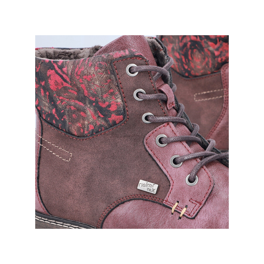 botas rojas con cremallera para mujer rieker 94712-35