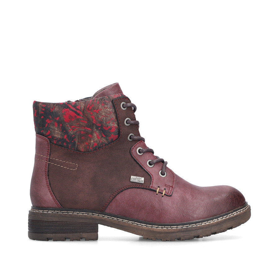 botas rojas con cremallera para mujer rieker 94712-35