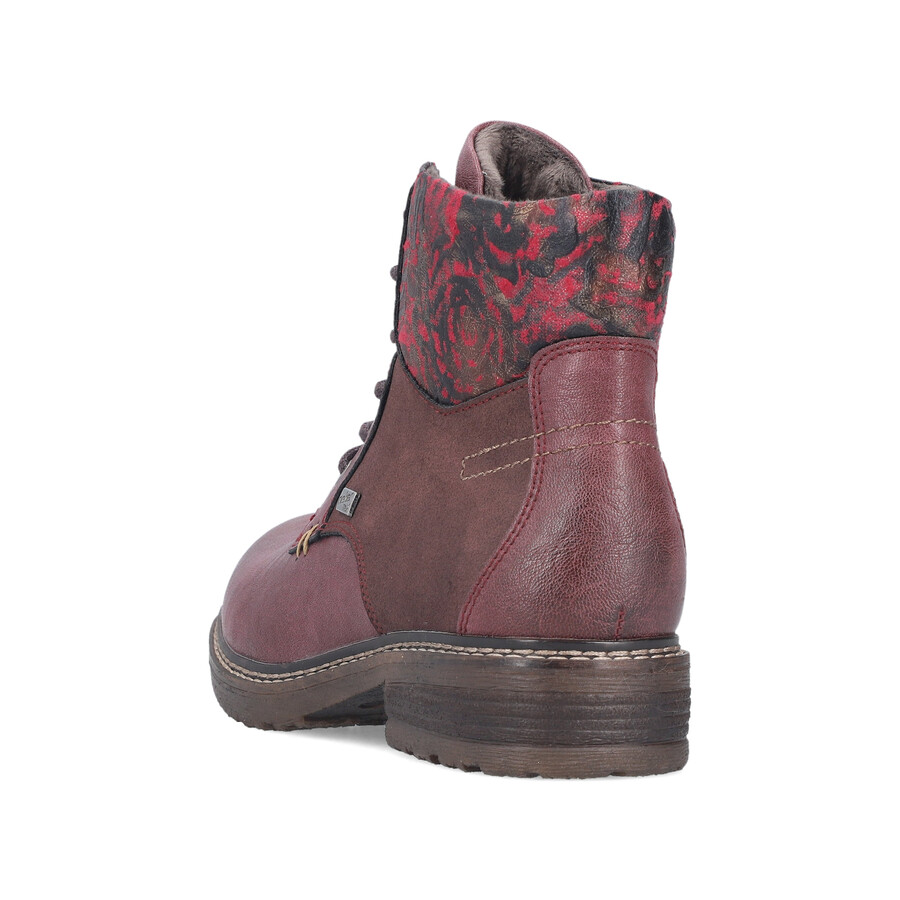 botas rojas con cremallera para mujer rieker 94712-35