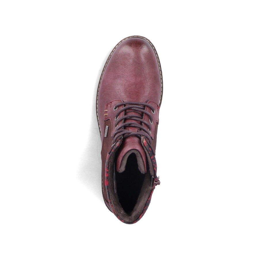 botas rojas con cremallera para mujer rieker 94712-35
