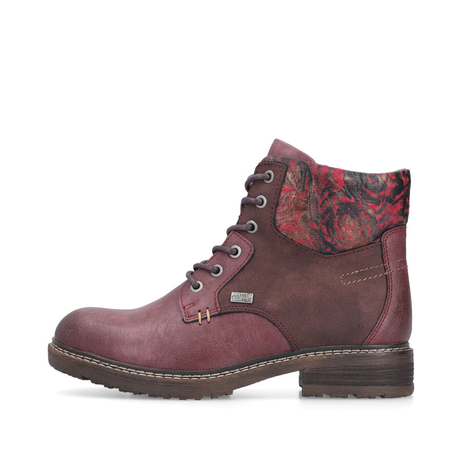 botas rojas con cremallera para mujer rieker 94712-35