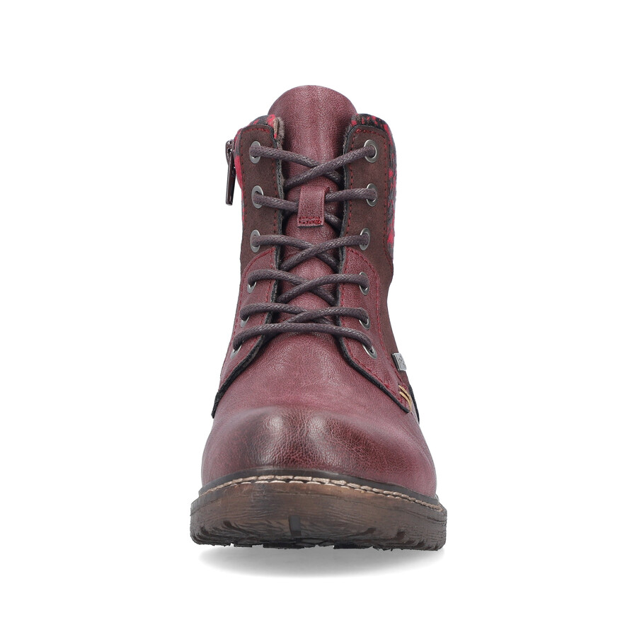 botas rojas con cremallera para mujer rieker 94712-35