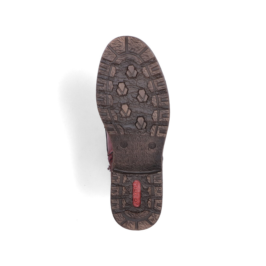 botas rojas con cremallera para mujer rieker 94712-35