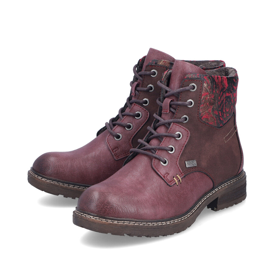 botas rojas con cremallera para mujer rieker 94712-35
