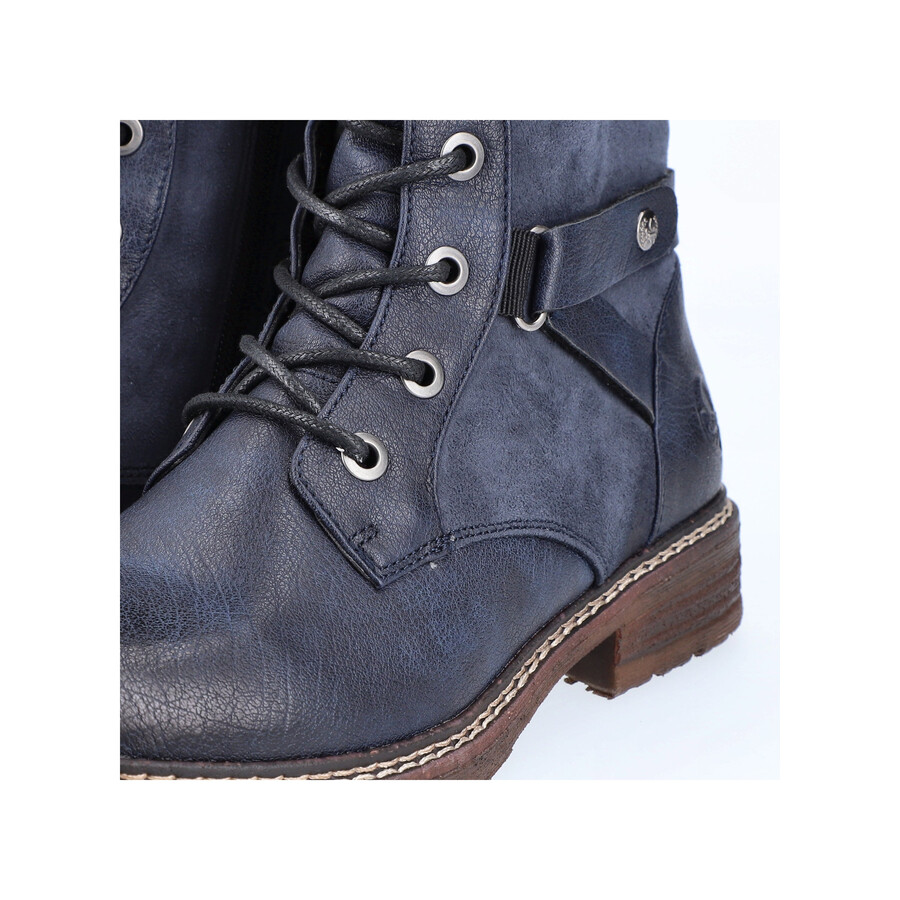 botas azules con cremallera para mujer rieker 94732-14