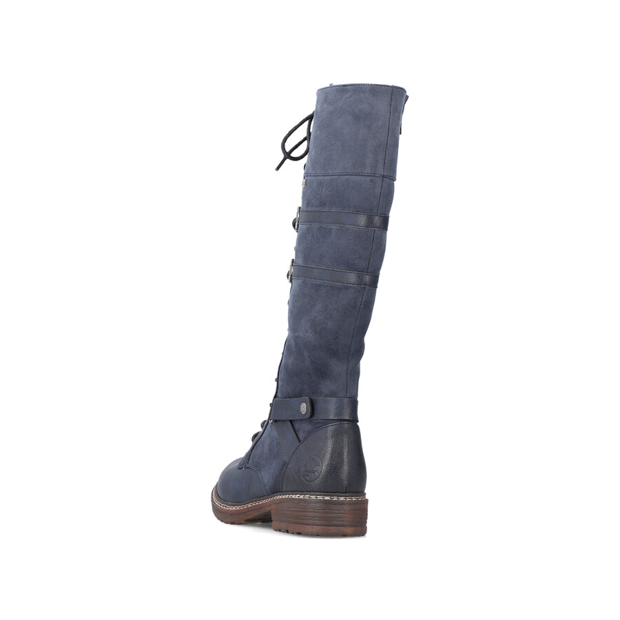 botas azules con cremallera para mujer rieker 94732-14