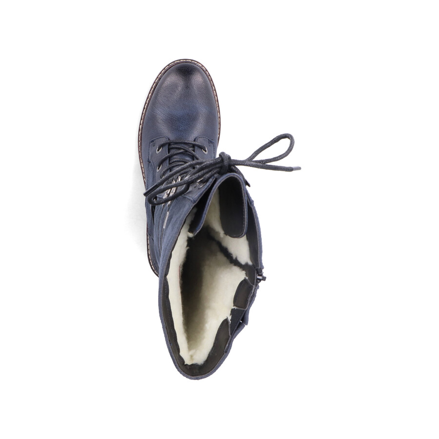 botas azules con cremallera para mujer rieker 94732-14