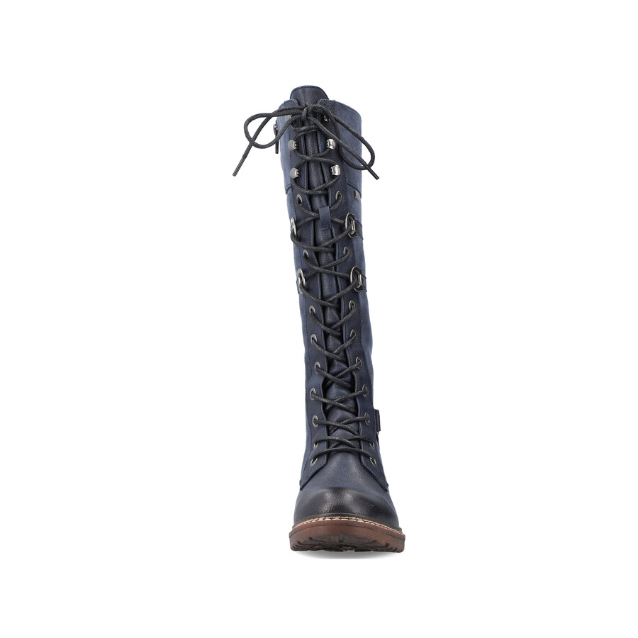 botas azules con cremallera para mujer rieker 94732-14