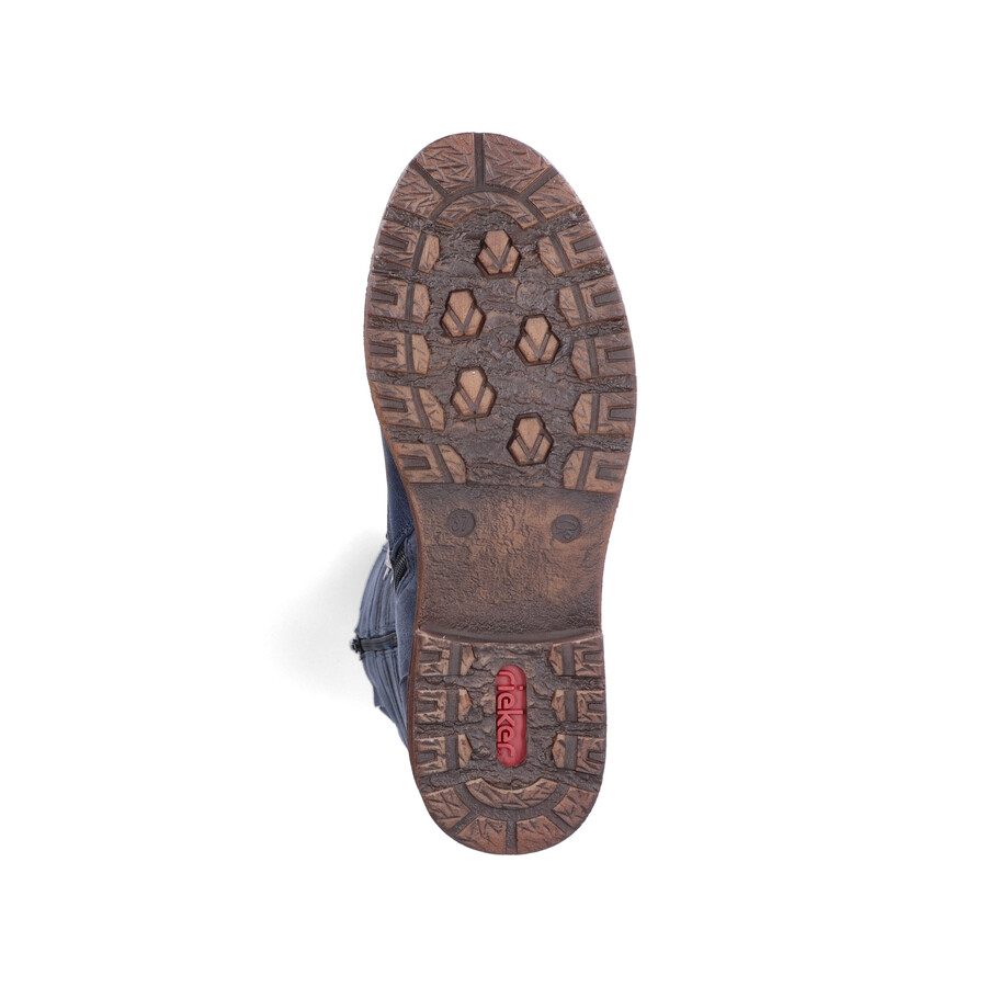 botas azules con cremallera para mujer rieker 94732-14