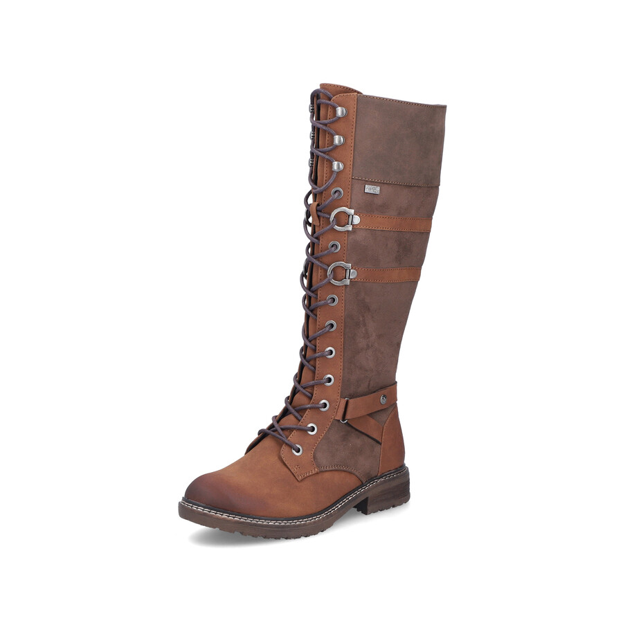 botas marrones con cremallera para mujer rieker 94732-25