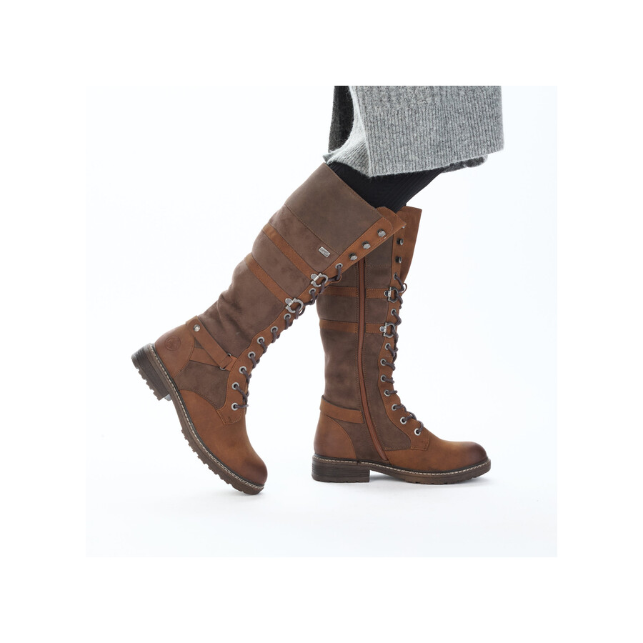 botas marrones con cremallera para mujer rieker 94732-25