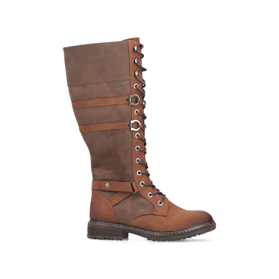 botas marrones con cremallera para mujer rieker 94732-25