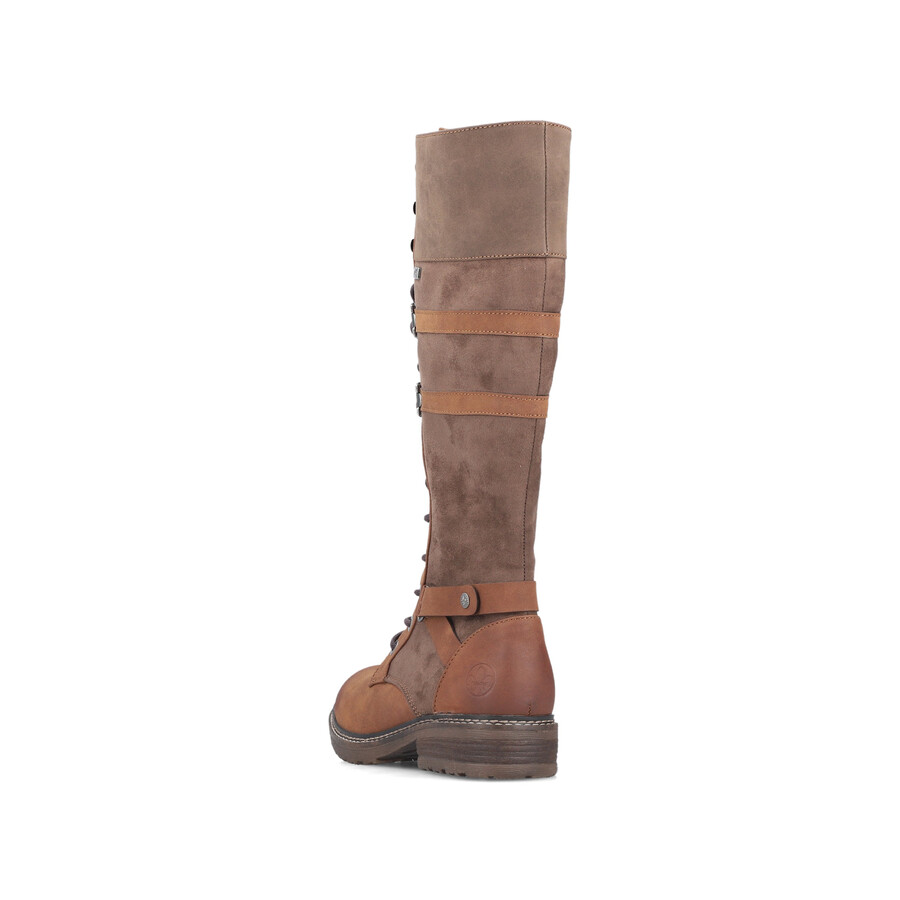 botas marrones con cremallera para mujer rieker 94732-25