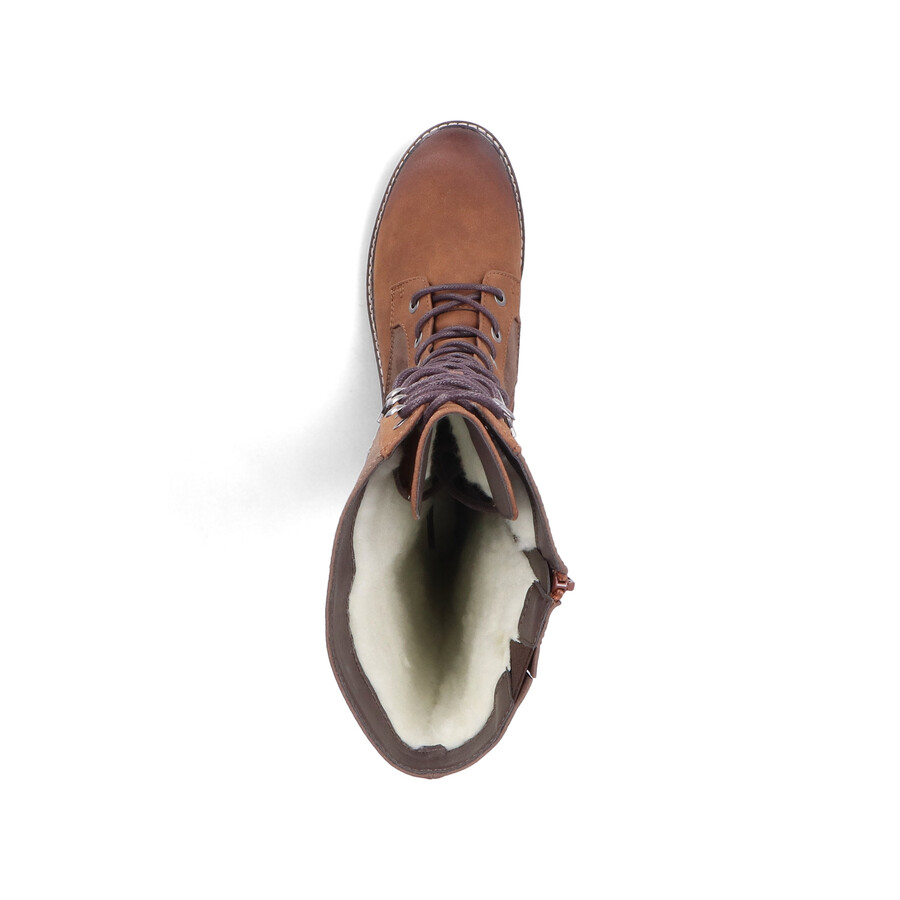 botas marrones con cremallera para mujer rieker 94732-25