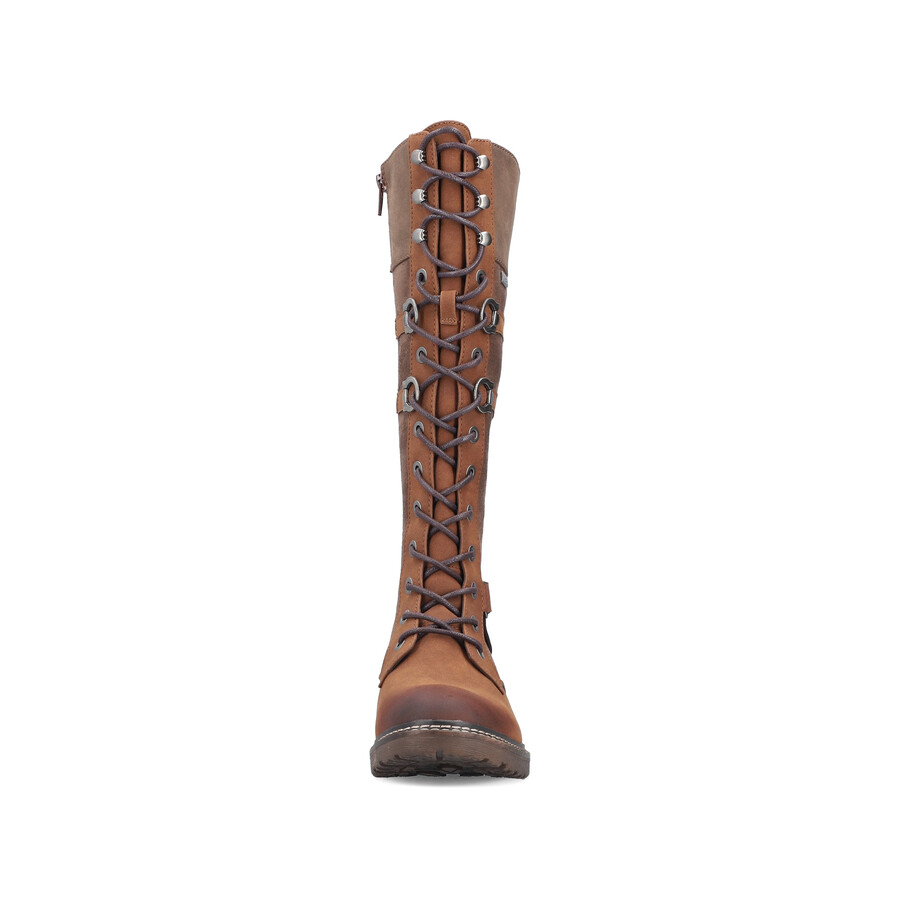 botas marrones con cremallera para mujer rieker 94732-25