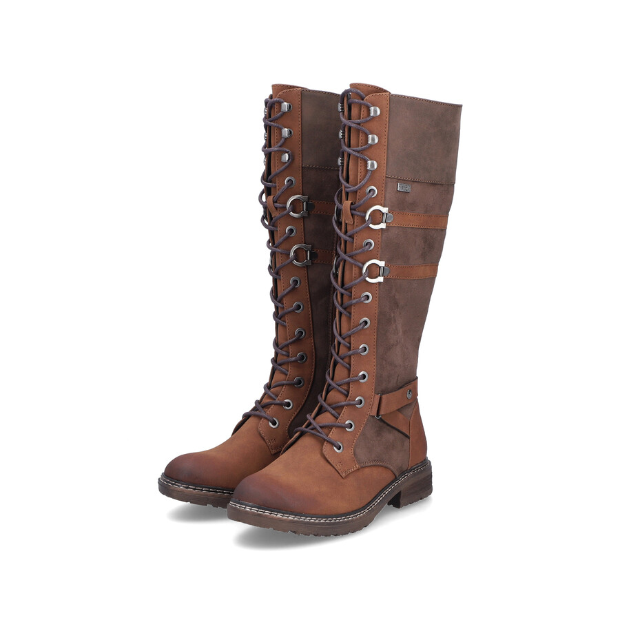 botas marrones con cremallera para mujer rieker 94732-25