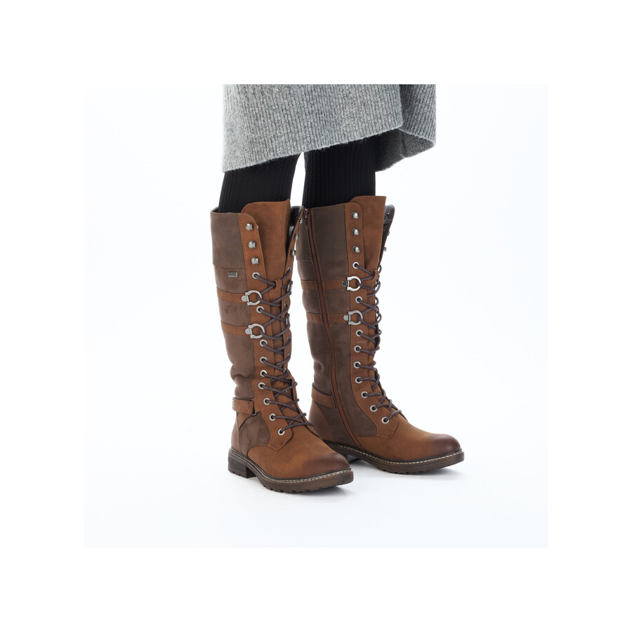 botas marrones con cremallera para mujer rieker 94732-25
