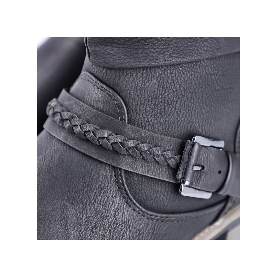 botas negras con cremallera para mujer rieker 98860-00