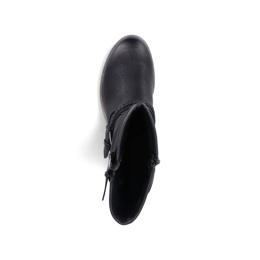 botas negras con cremallera para mujer rieker 98860-00