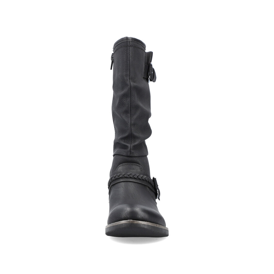 botas negras con cremallera para mujer rieker 98860-00