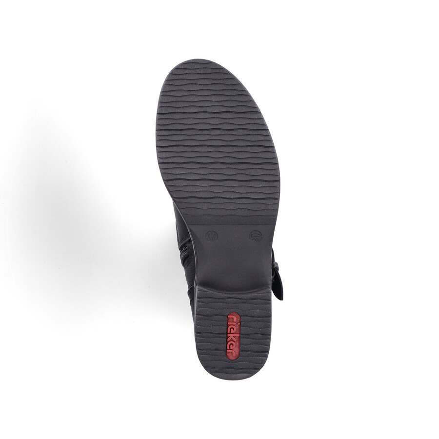 botas negras con cremallera para mujer rieker 98860-00