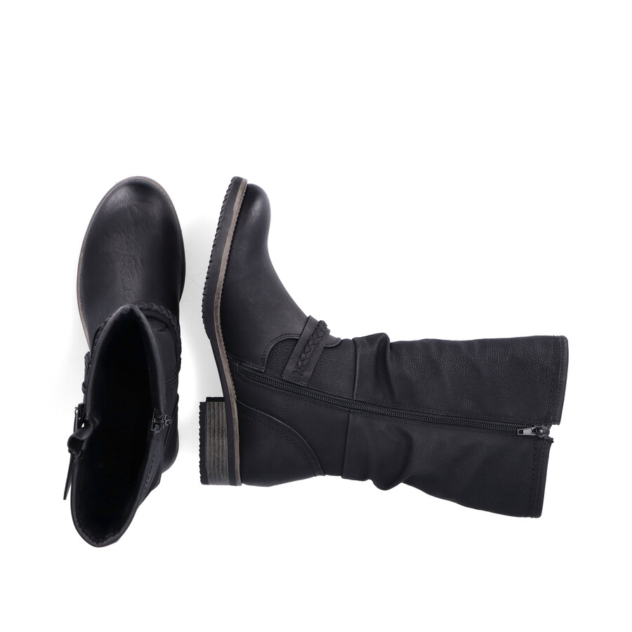 botas negras con cremallera para mujer rieker 98860-00