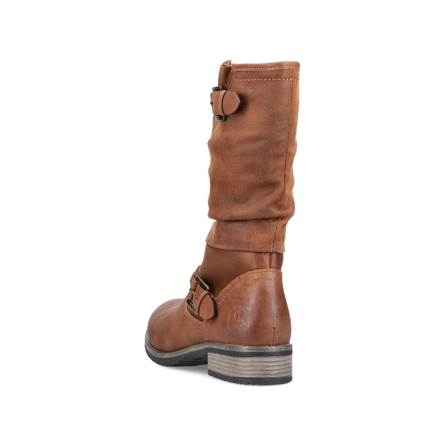 botas marrones con cremallera para mujer rieker 98860-22