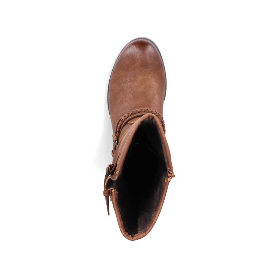 botas marrones con cremallera para mujer rieker 98860-22