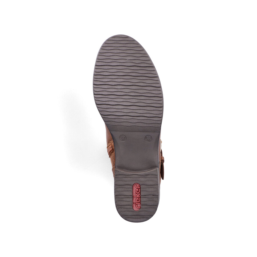 botas marrones con cremallera para mujer rieker 98860-22