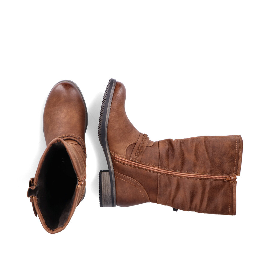 botas marrones con cremallera para mujer rieker 98860-22