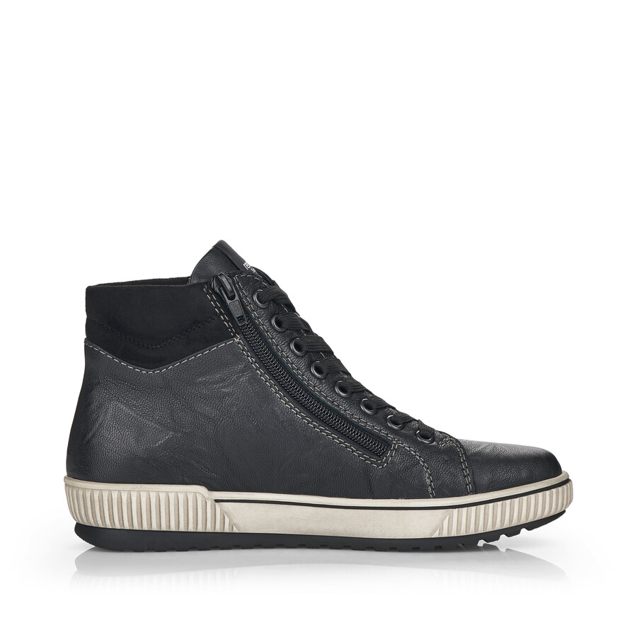botas negras con cremallera para mujer remonte d0772-01
