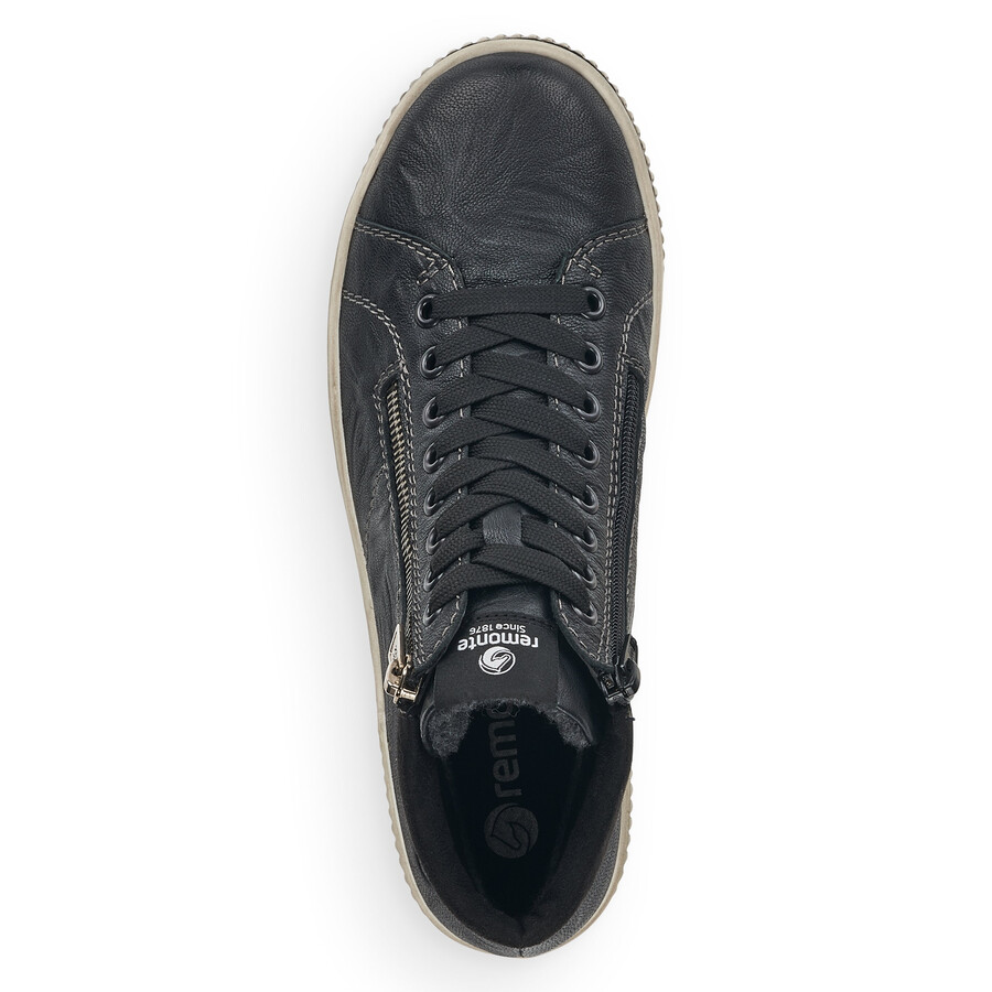 botas negras con cremallera para mujer remonte d0772-01