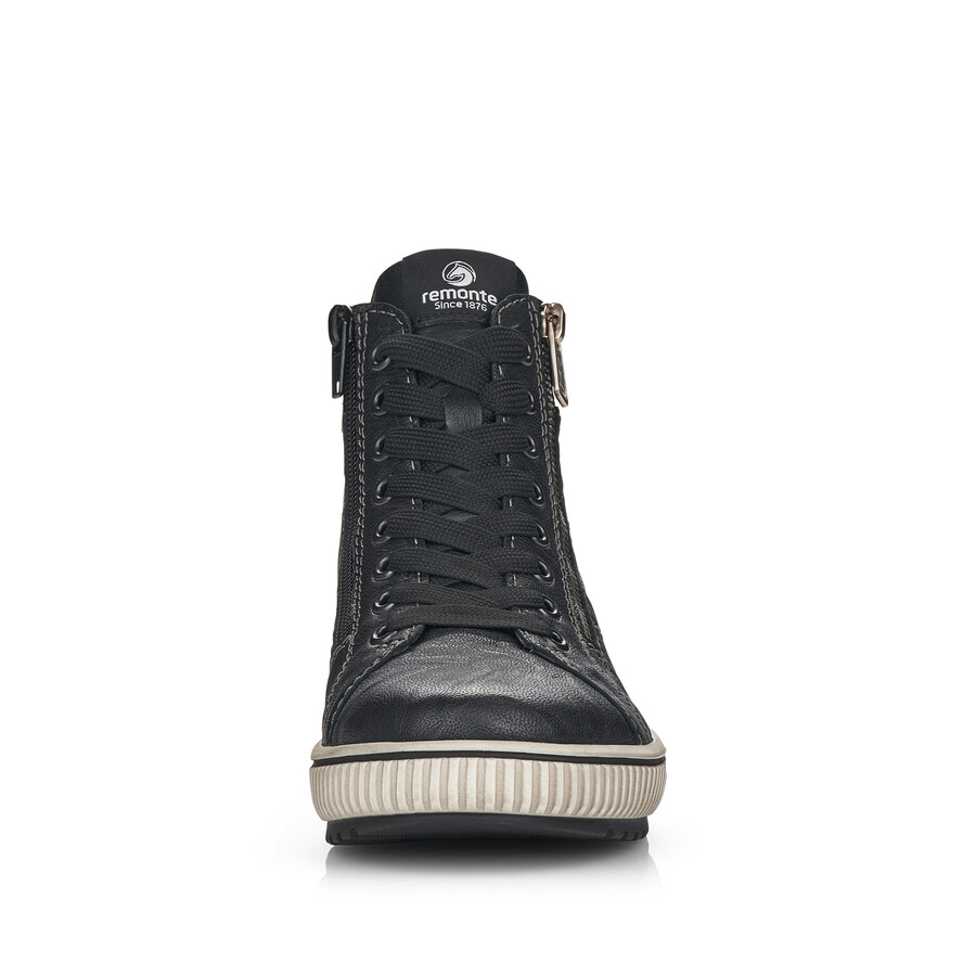 botas negras con cremallera para mujer remonte d0772-01