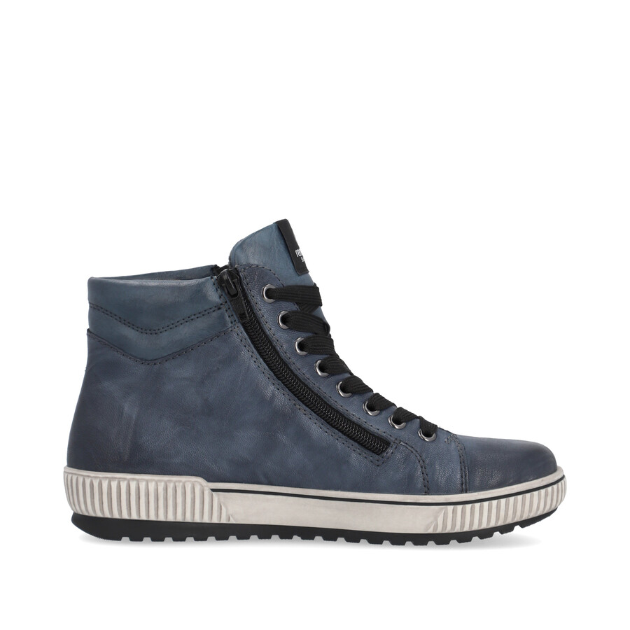 botas azules con cremallera para mujer remonte d0772-14